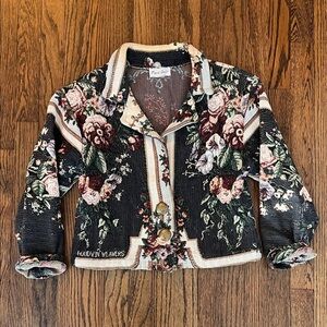 Vintage 1990s Paco Soler Floral Blanket Jacket Size S/M